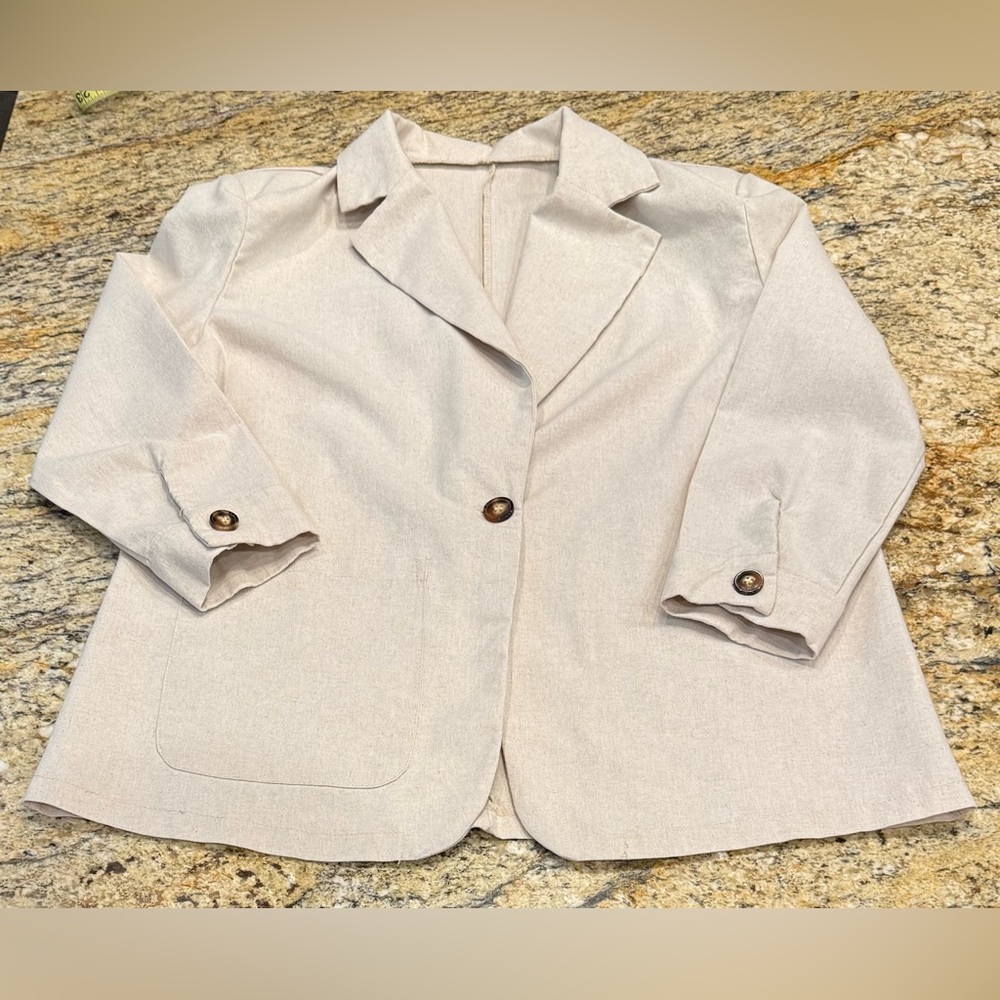 Women's Cream Blazer Jacket - Classic Tailored Coat
